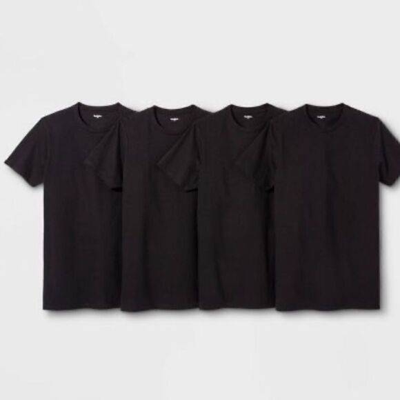 Men's Short Sleeve 4pk Crew-Neck T-Shirt - Goodfellow & Co™ NWT Sz M Black - Picture 1 of 7